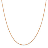 14k Rose Gold 1.50mm D/C Rope with Lobster Clasp Chain-WBC-012R-20