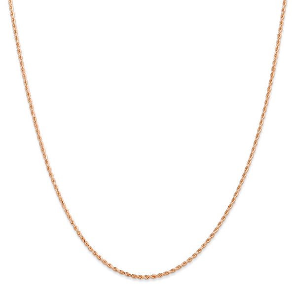 14k Rose Gold 1.50mm D/C Rope with Lobster Clasp Chain-WBC-012R-20