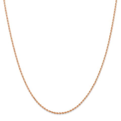 14k Rose Gold 1.50mm D/C Rope with Lobster Clasp Chain-WBC-012R-30