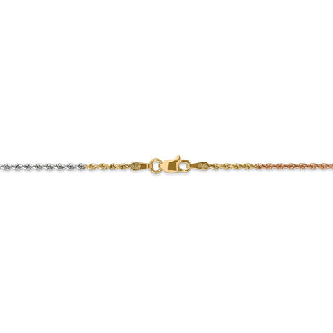 14k Tri-Color 1.5mm D/C Rope Chain-WBC-012TC-18