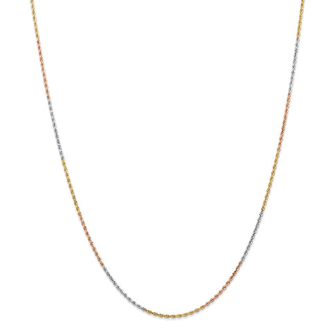 14k Tri-Color 1.5mm D/C Rope Chain-WBC-012TC-18