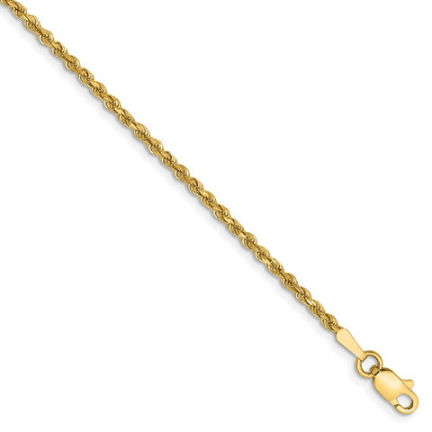 14k 1.75mm D/C Rope with Lobster Clasp Chain-WBC-014L-8