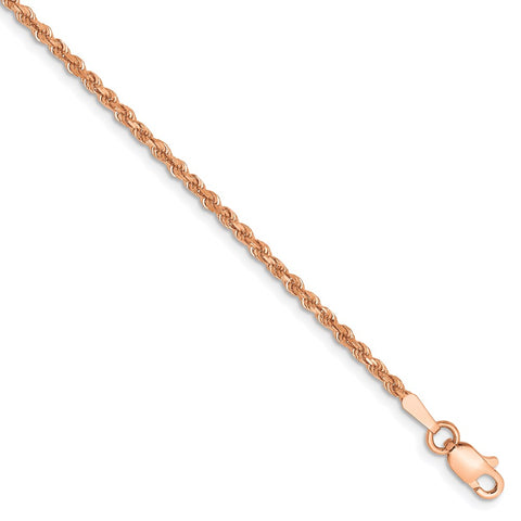 14k Rose Gold 1.75mm D/C Rope with Lobster Clasp Chain-WBC-014R-8