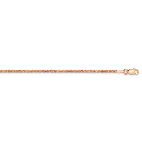 14k Rose Gold 1.75mm D/C Rope with Lobster Clasp Chain-WBC-014R-24