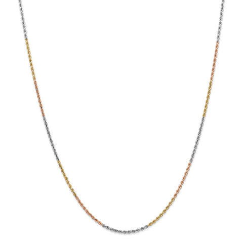 14k Tri-Color 1.75mm D/C Rope Chain-WBC-014TC-20