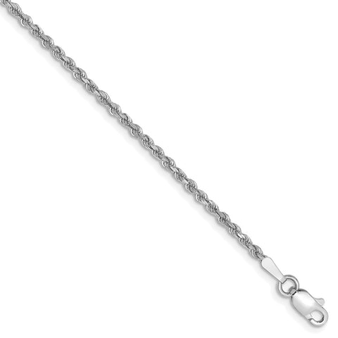 14k White Gold 1.75mm D/C Rope with Lobster Clasp Chain-WBC-014W-8