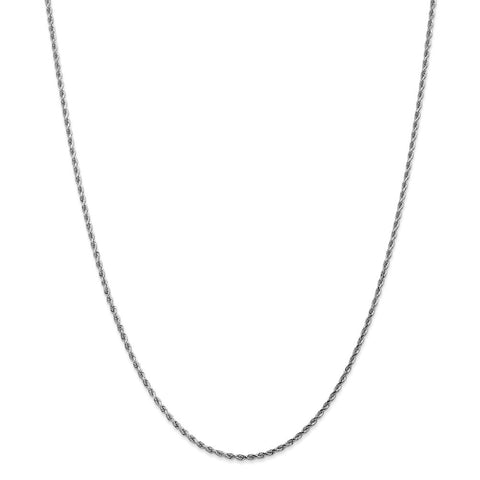 14k White Gold 1.75mm D/C Rope with Lobster Clasp Chain-WBC-014W-20