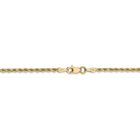 14k 2mm D/C Rope with Lobster Clasp Chain-WBC-016L-24