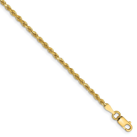 14k 2mm D/C Rope with Lobster Clasp Chain-WBC-016L-8