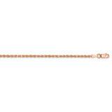 14k Rose Gold 2mm D/C Rope with Lobster Clasp Chain-WBC-016R-18