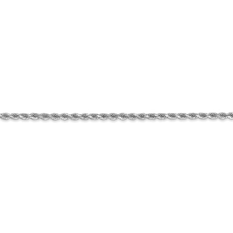 10k White Gold 2mm Diamond-cut Rope Chain-WBC-10K016W-18