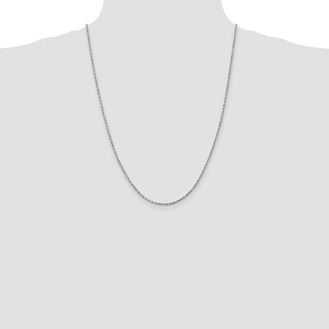 10k White Gold 2mm Diamond-cut Rope Chain-WBC-10K016W-24