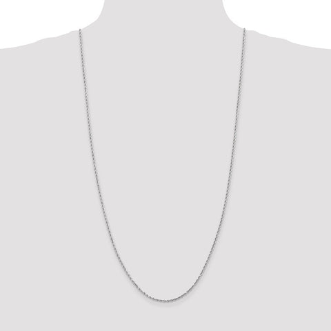 10k White Gold 2mm Diamond-cut Rope Chain-WBC-10K016W-30