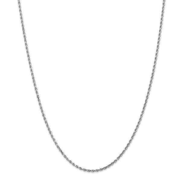 14k White Gold 2mm D/C Rope with Lobster Clasp Chain-WBC-016W-28