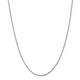 14k White Gold 2mm D/C Rope Chain Anklet-WBC-016W-14