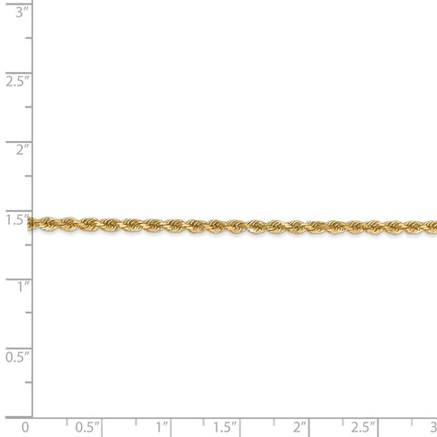 14k 2.25mm D/C Rope with Lobster Clasp Chain-WBC-018L-8