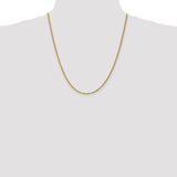 14k 2.25mm D/C Rope with Lobster Clasp Chain-WBC-018L-22
