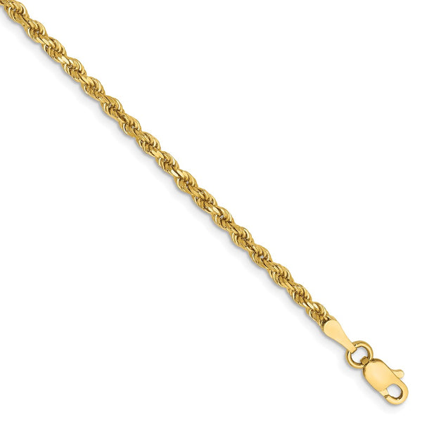 14k 2.25mm D/C Rope with Lobster Clasp Chain-WBC-018L-8