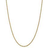 14k 2.25mm D/C Rope with Lobster Clasp Chain-WBC-018L-22