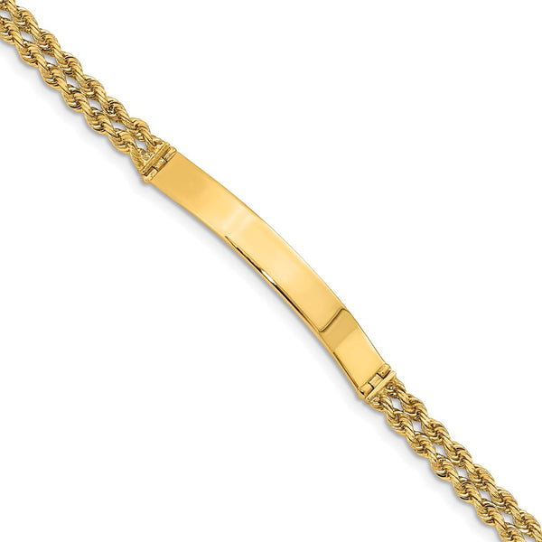 14k Two Strand Rope ID Bracelet-WBC-018SD-8