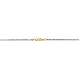 14k Tri-Color 2.5mm D/C Rope Chain-WBC-018TC-8