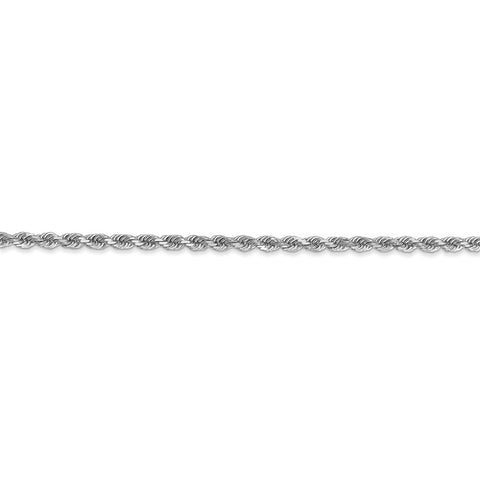 10k White Gold 2.25mm Diamond-cut Rope Chain-WBC-10K018W-22