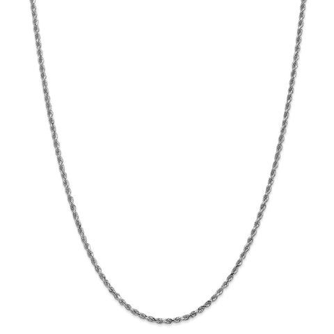 10k White Gold 2.25mm Diamond-cut Rope Chain-WBC-10K018W-18