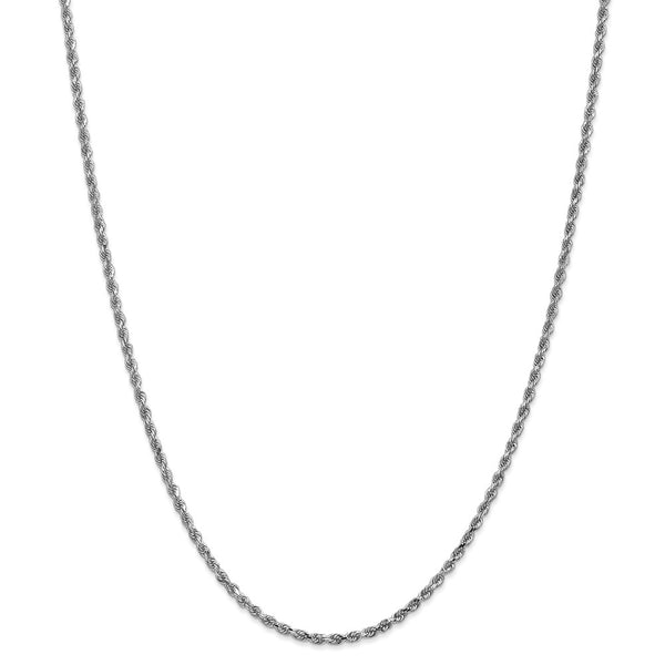 14k White Gold 2.25mm D/C Rope with Lobster Clasp Chain-WBC-018W-24