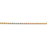 14k Tri-Color 2.9mm D/C Rope Chain-WBC-021TC-8