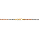 14k Tri-Color 2.9mm D/C Rope Chain-WBC-021TC-8