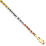 14k Tri-Color 2.9mm D/C Rope Chain-WBC-021TC-7