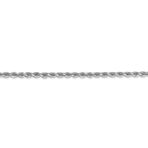 14k White Gold 2.75mm D/C Rope with Lobster Clasp Chain-WBC-021W-16