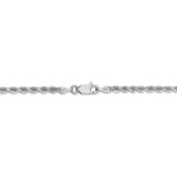 14k White Gold 2.75mm D/C Rope with Lobster Clasp Chain-WBC-021W-8