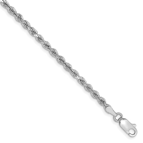 14k White Gold 2.75mm D/C Rope with Lobster Clasp Chain-WBC-021W-7