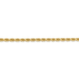 14k 3mm D/C Rope with Lobster Clasp Chain-WBC-023L-22