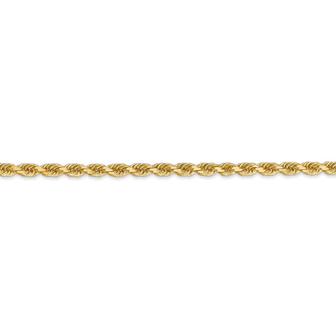 14k 3mm D/C Rope with Lobster Clasp Chain-WBC-023L-22