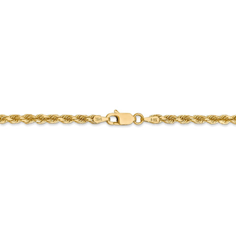 14k 3mm D/C Rope with Lobster Clasp Chain-WBC-023L-18