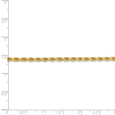 14k 3mm D/C Rope with Lobster Clasp Chain-WBC-023L-8