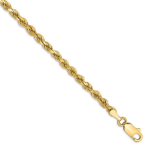 14k 3mm D/C Rope with Lobster Clasp Chain-WBC-023L-9