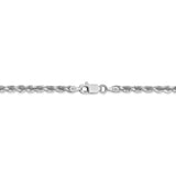 14k White Gold 3mm D/C Rope with Lobster Clasp Chain-WBC-023W-7