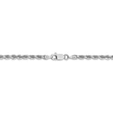 14k White Gold 3mm D/C Rope with Lobster Clasp Chain-WBC-023W-8