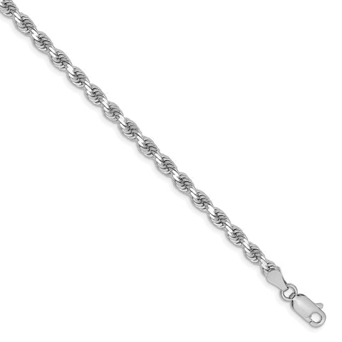 14k White Gold 3.25mm D/C Rope with Lobster Clasp Chain-WBC-024W-8