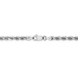 14k White Gold 3.5mm D/C Rope with Lobster Clasp Chain-WBC-025W-22