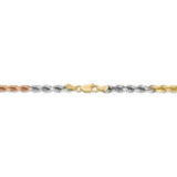 14k Tri-Color 4mm D/C Rope Chain-WBC-030TC-8