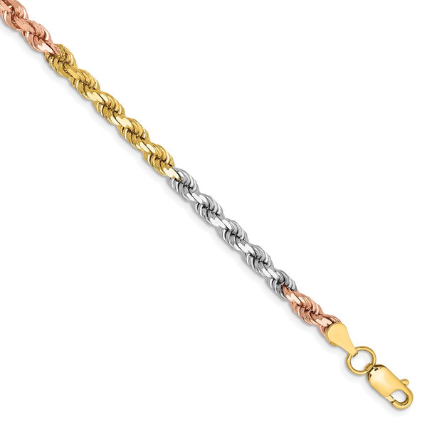 14k Tri-Color 4mm D/C Rope Chain-WBC-030TC-8