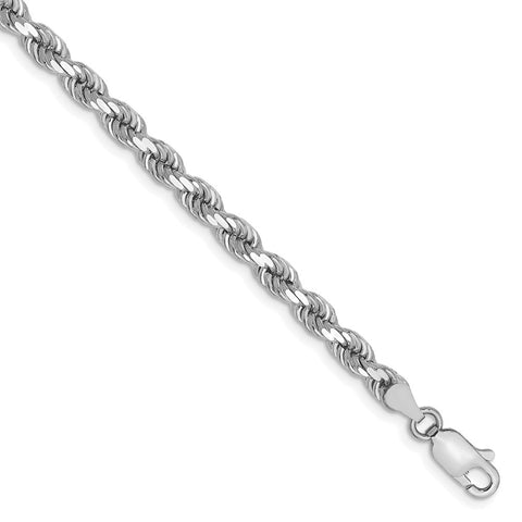 14k White Gold 4mm D/C Rope with Lobster Clasp Chain-WBC-030W-7
