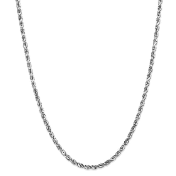 14k White Gold 4mm D/C Rope with Lobster Clasp Chain-WBC-030W-24