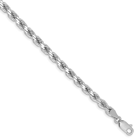 14k White Gold 4.25mm D/C Rope with Lobster Clasp Chain-WBC-033W-8