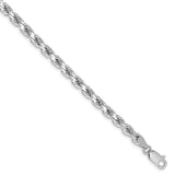 14k White Gold 4.25mm D/C Rope with Lobster Clasp Chain-WBC-033W-7