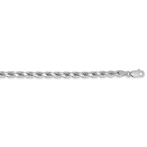 14k White Gold 4.25mm D/C Rope with Lobster Clasp Chain-WBC-033W-28